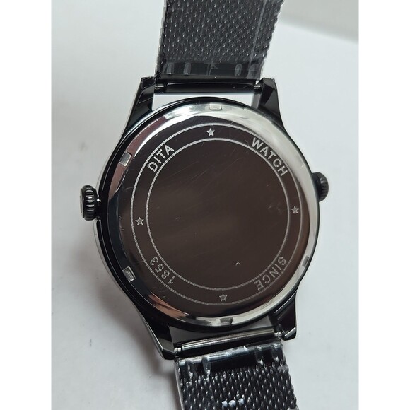 Dita Joker Smile Face Watch Black Mesh Band 42mm Quartz New Battery Mens - Picture 10 of 10